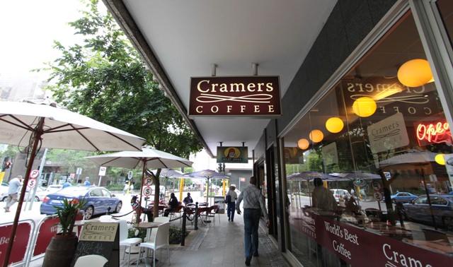 Outside Cramer's Coffee