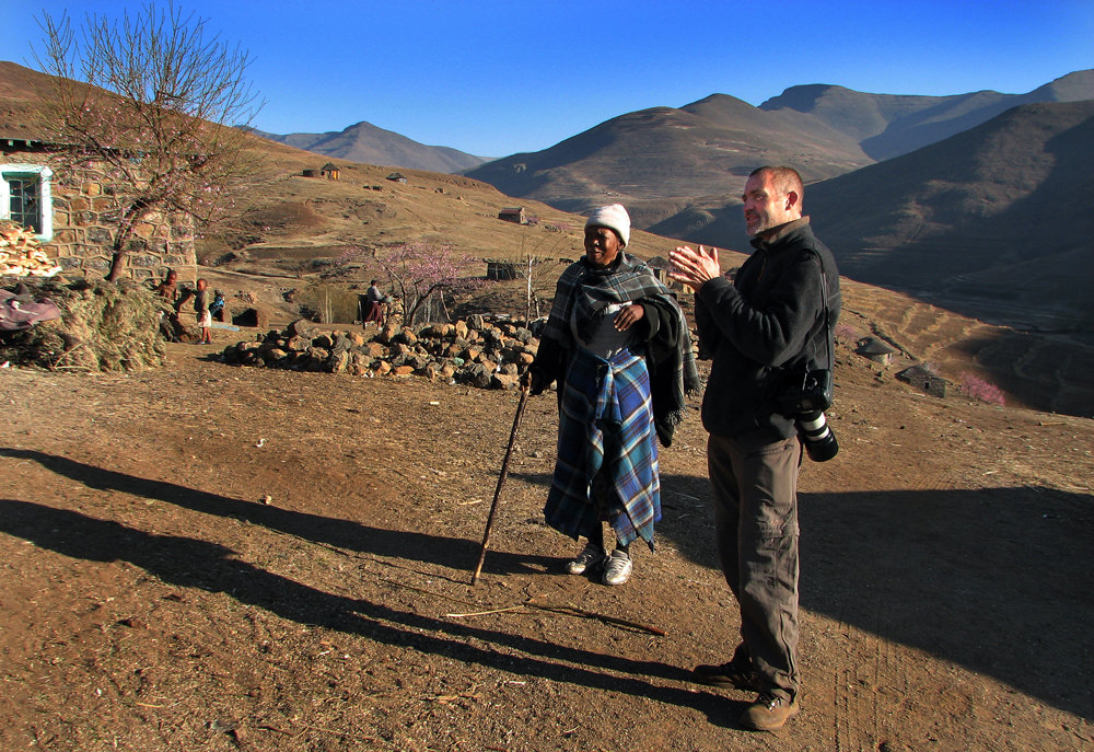 Jon Hrusa on a mountaintop in Lesotho