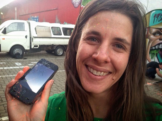 Heather with broken iPhone