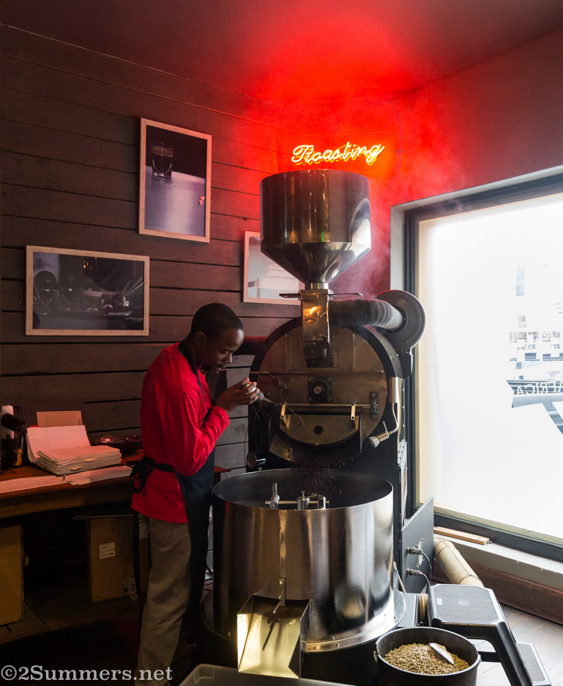 Beans roasting at Urban Grind