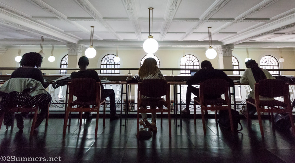 People in the library