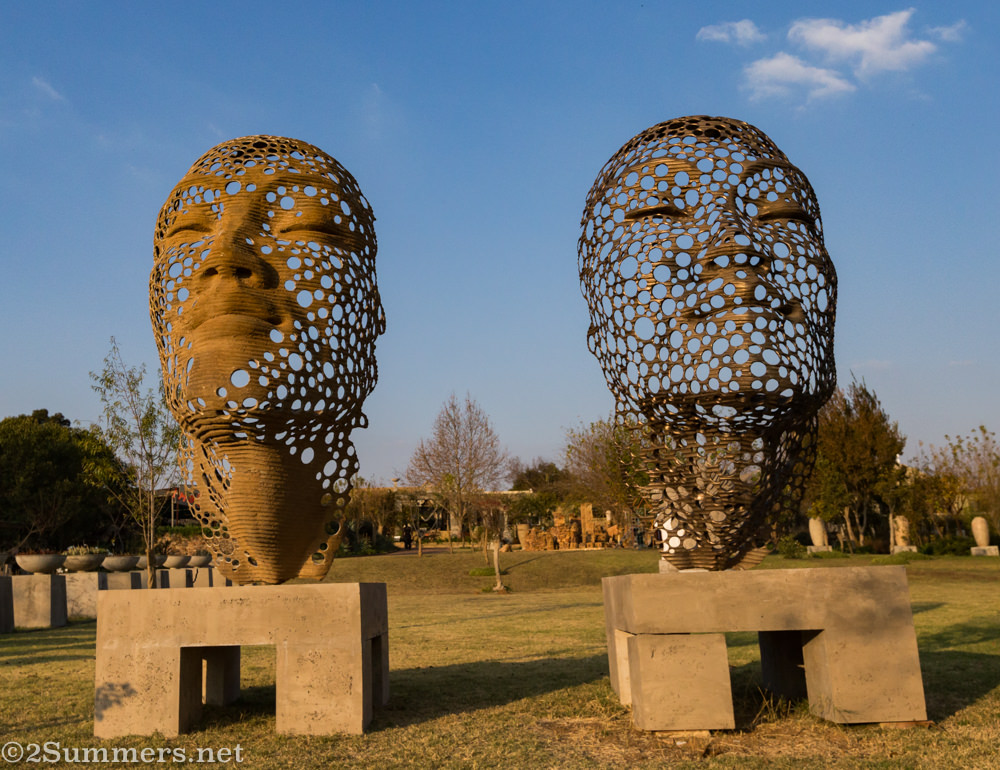 Face sculptures at Anton Smit Sculpture Park