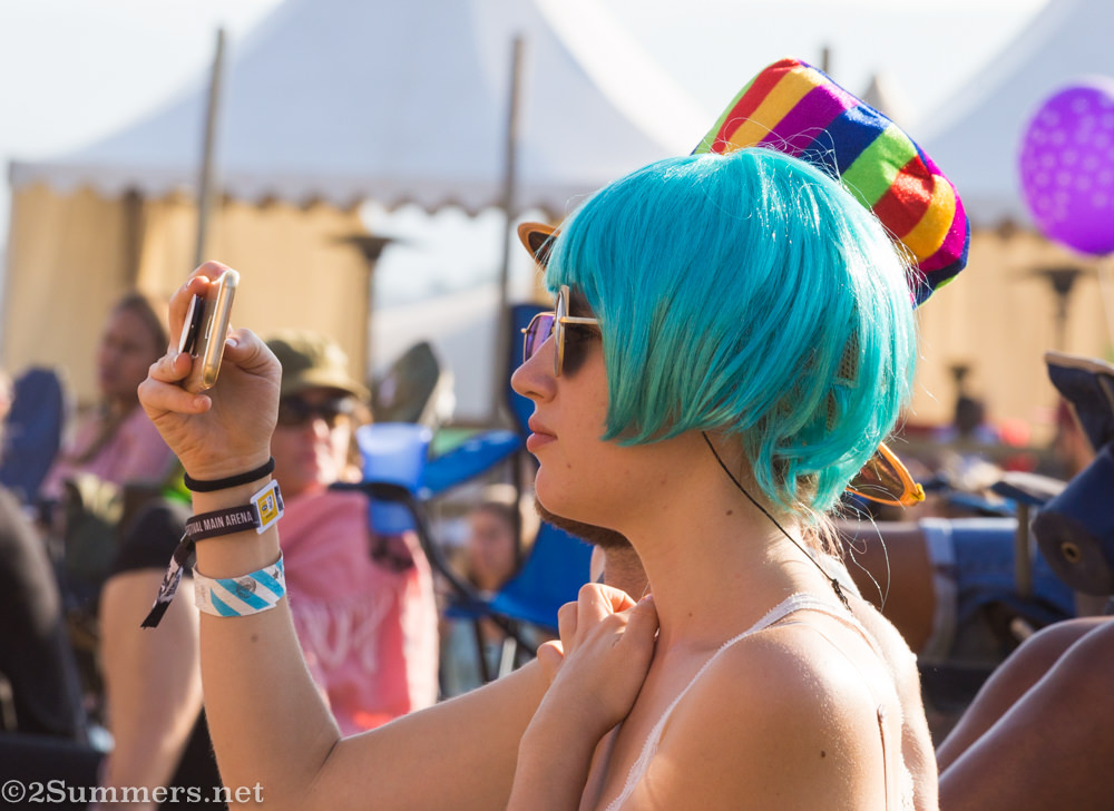 Blue wig at Bushfire