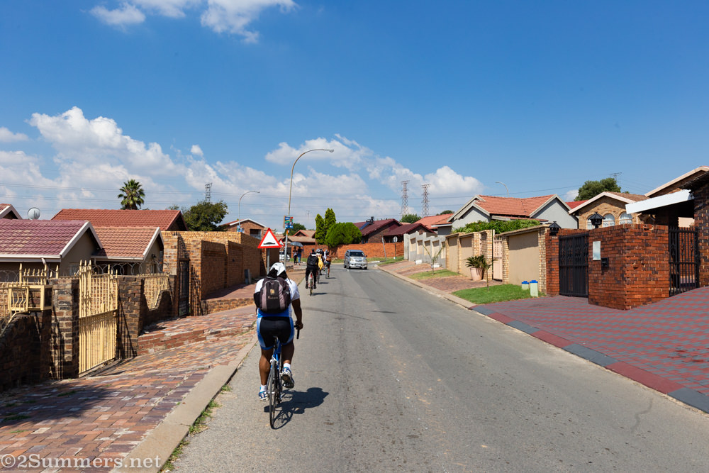 Riding through Alexandra's East Bank.