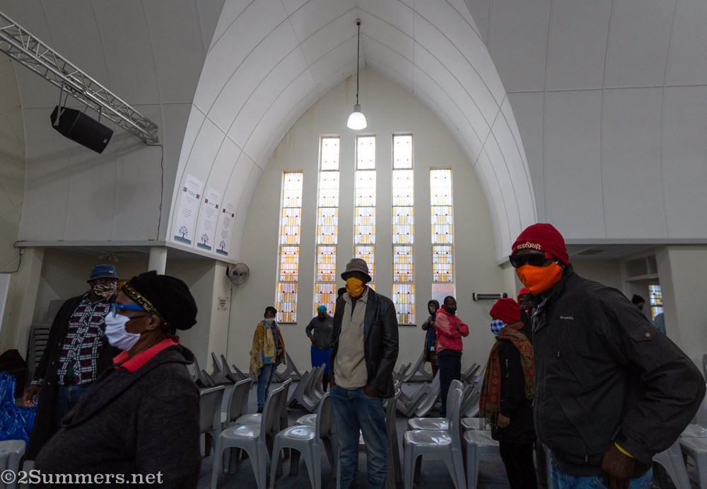 Food parcel collection at the Heritage Baptist Church in Melville