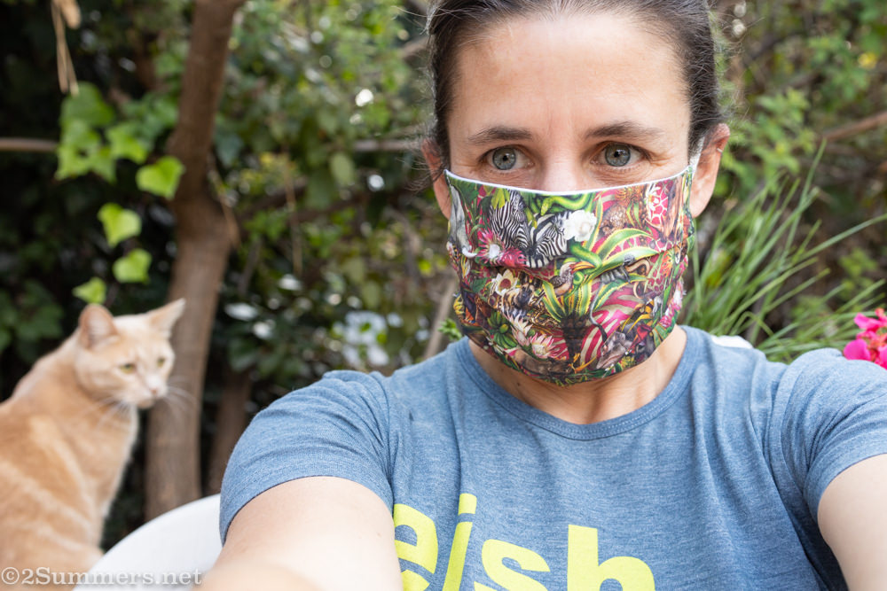 Trixie and Heather with mask