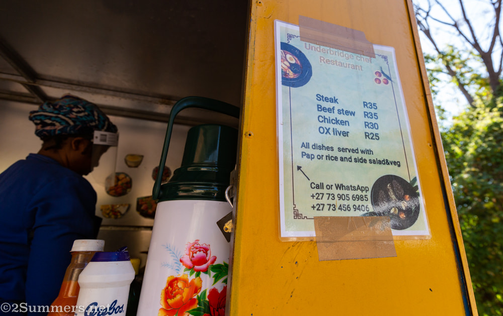 Menu at the Underbridge Chef