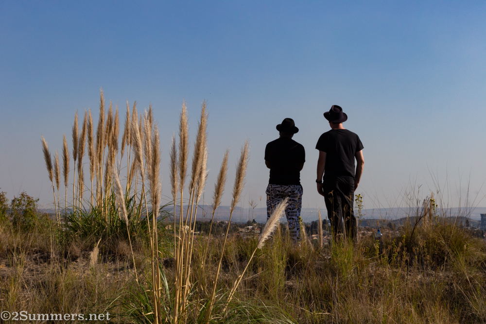 Tebogo and Thorsten on the mine dump