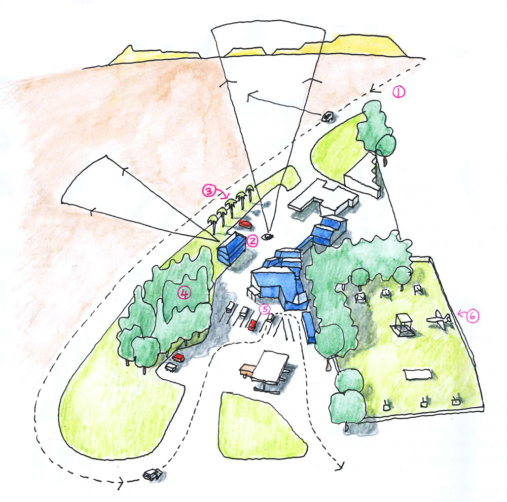 Thorsten's drawing of Uncle Harry's and surrounds