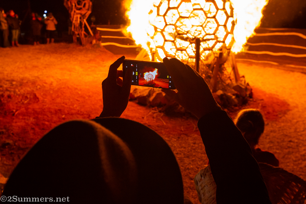 Cell phone shot of the Brixton Burn