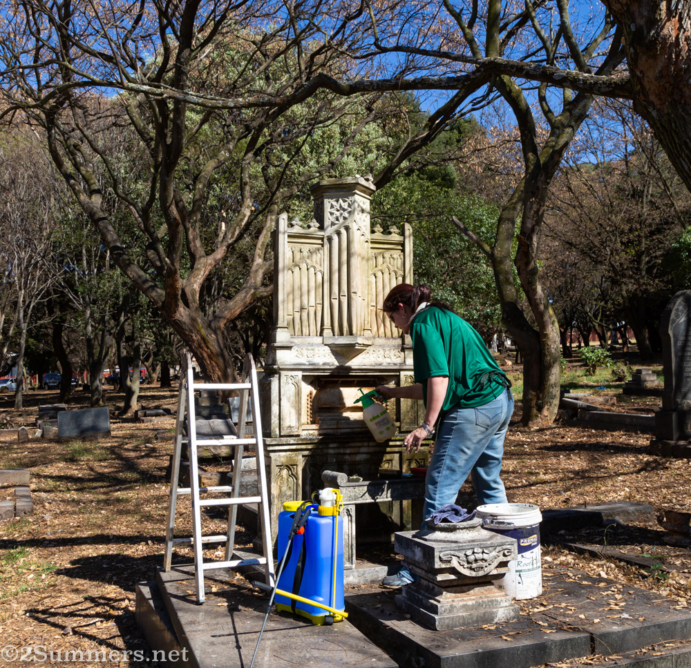 Restored organ headstone at Brixton Cemetery