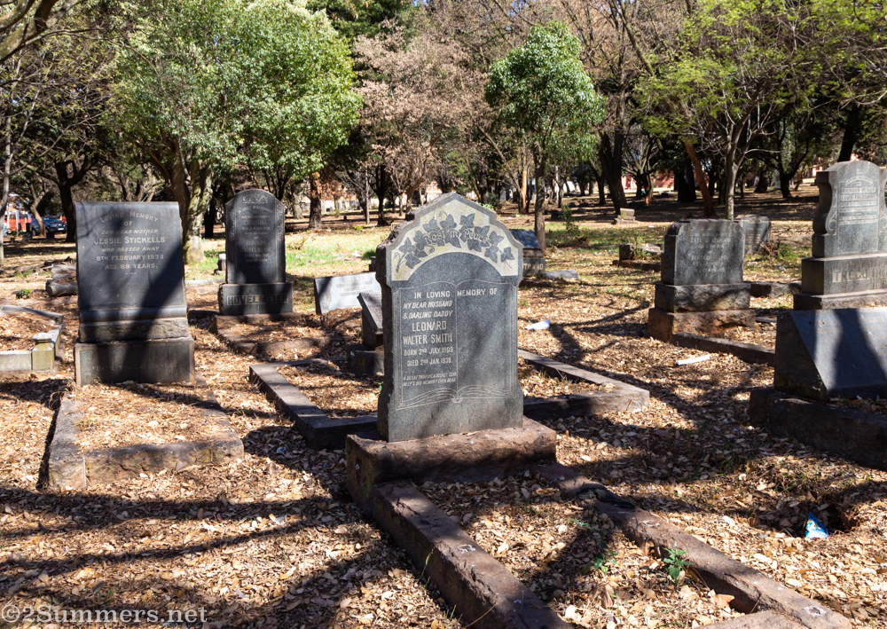 Half-empty headstone in the cemetery