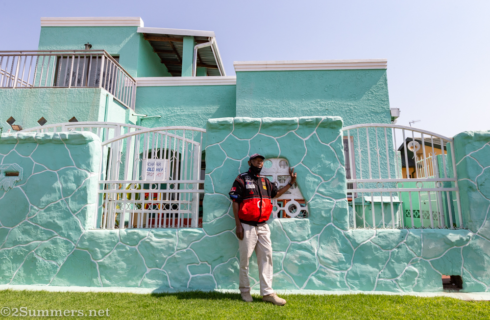 Papa J and his turquoise house