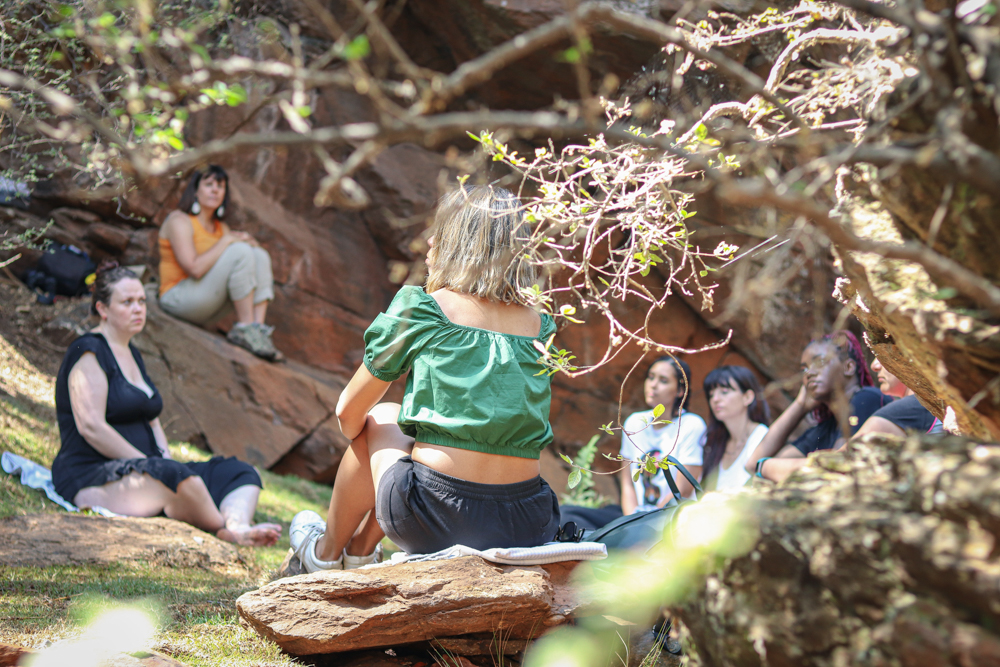 Breathwork by the waterfall