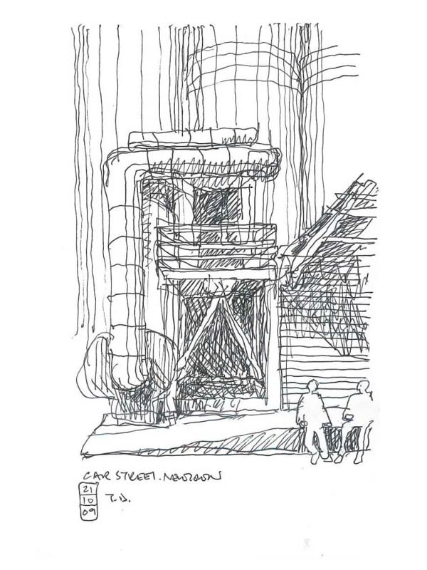 Thorsten's sketch of the tagging spot