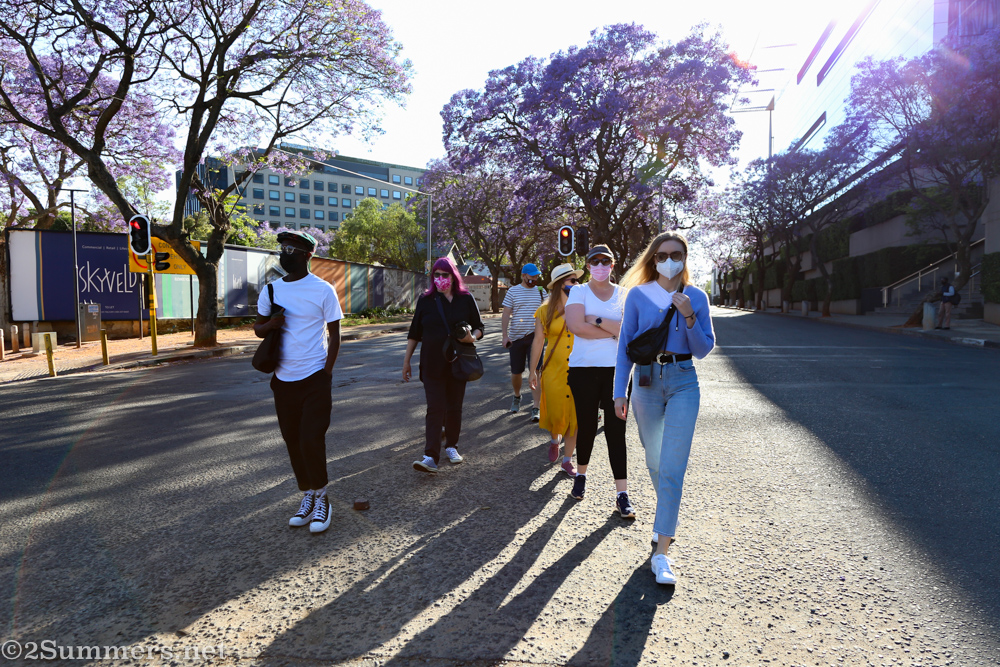 Walking down Jellicoe Avenue