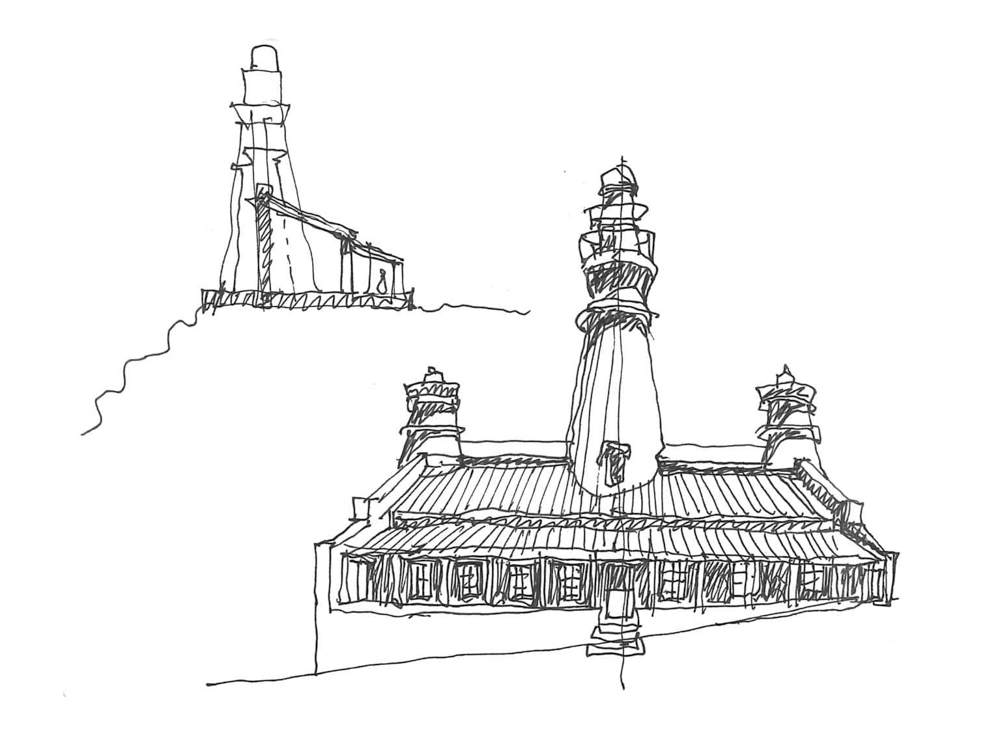 Thorsten's sketch of Cape Agulhas Lighthouse