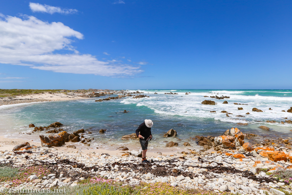 Thorsten on the beach near the southernmost point in Africa