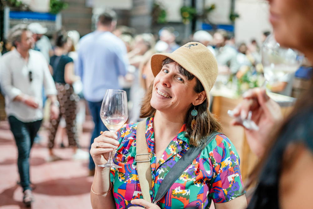 Heather drinking wine