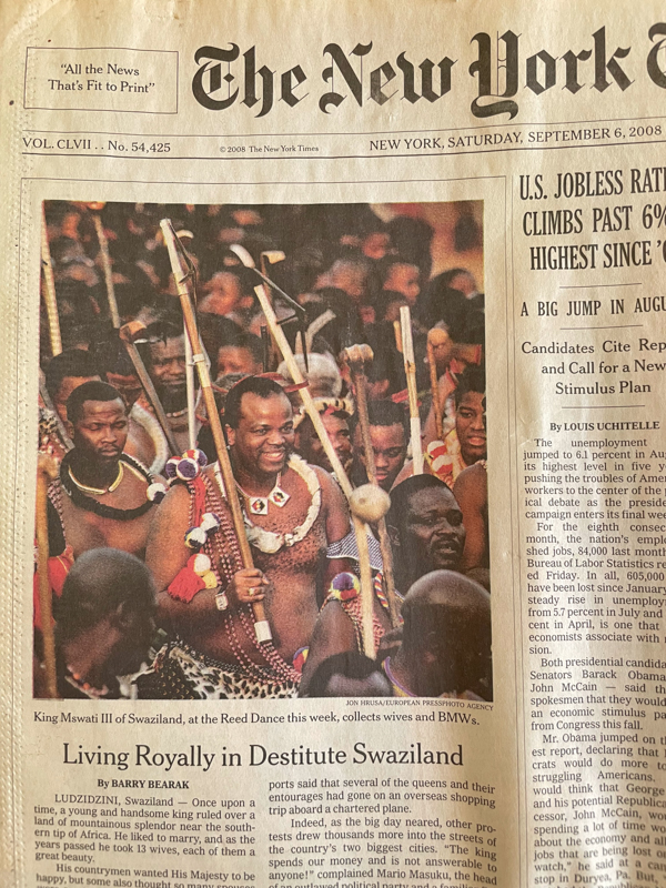 Swaziland story New York Times