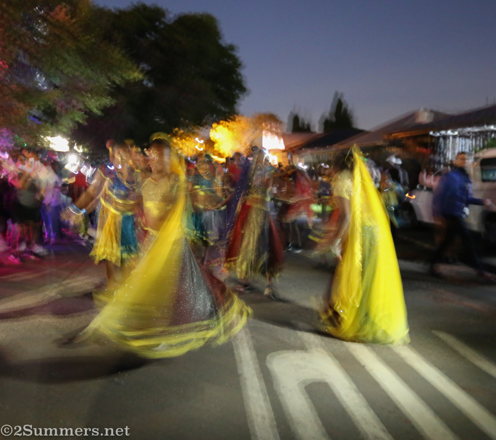 Blurry dancers at the festival