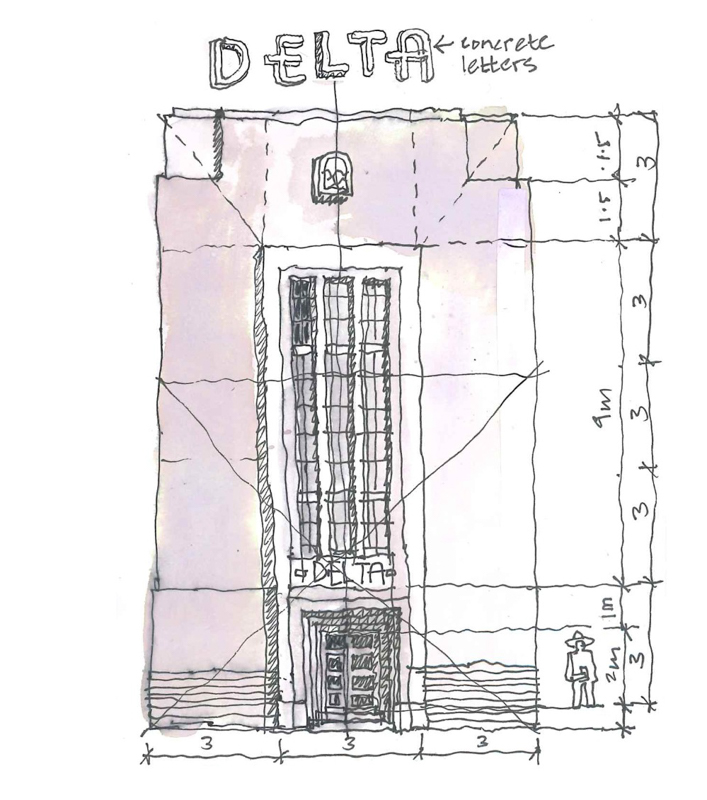 Thorsten's sketch of the Delta Environmental Centre.