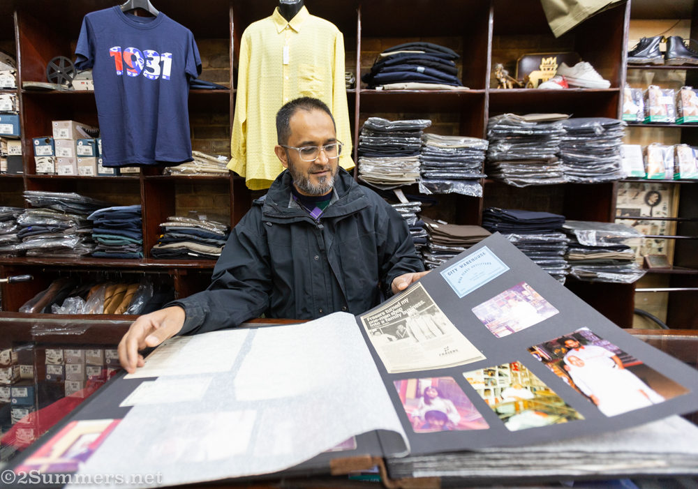 Abdullah Dajee shows us a scrapbook of his family's history