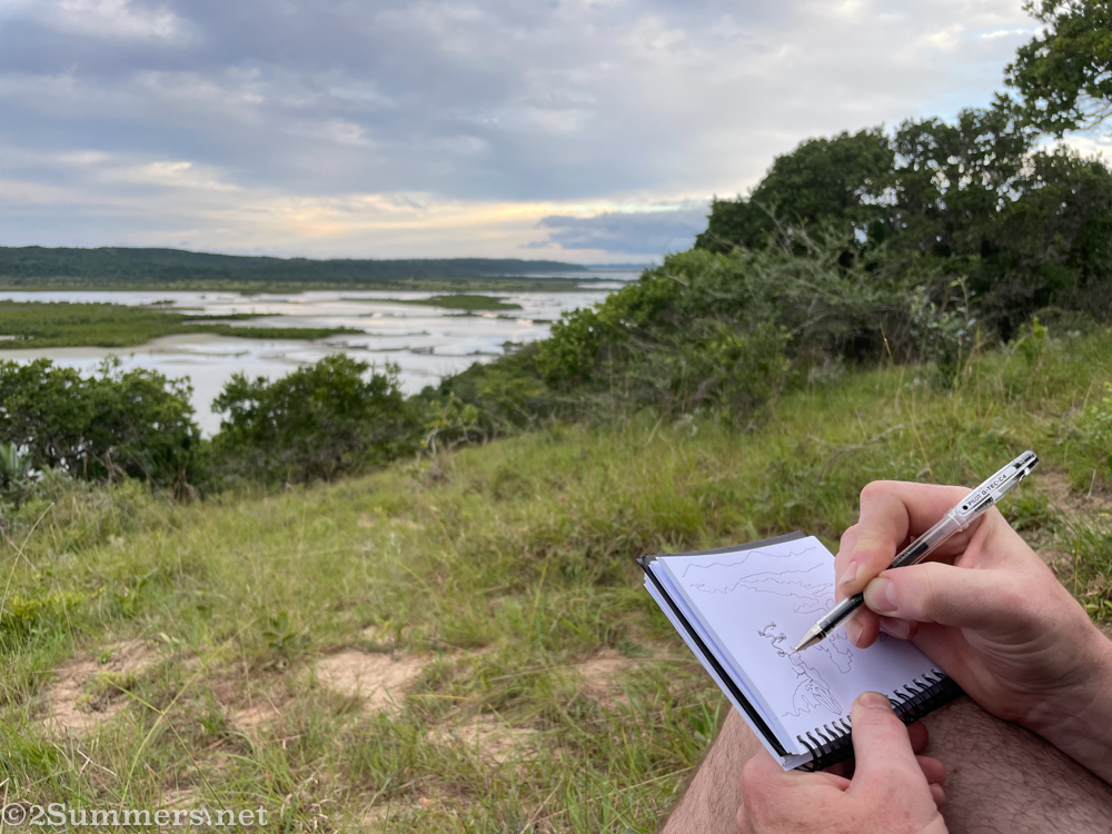Thorsten sketching the fish traps