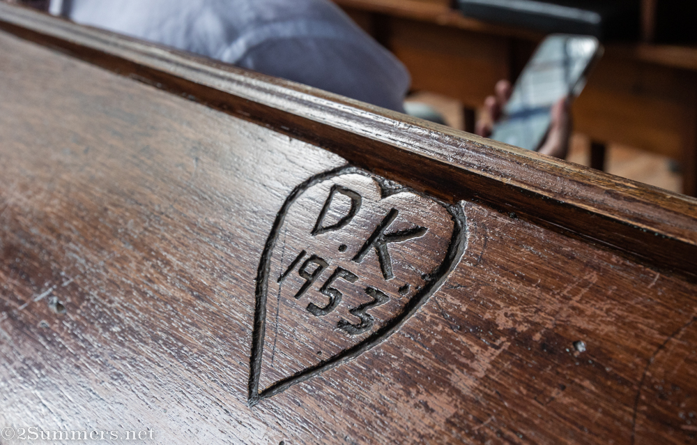 Carving in St. Alban's church pew