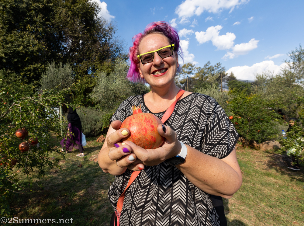 Fiver with a pomegranate