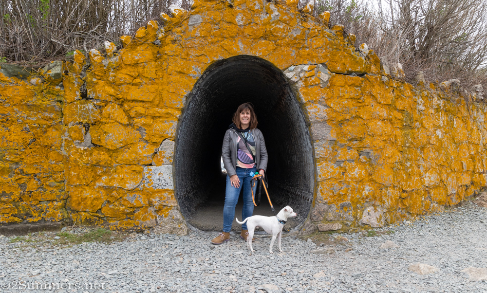 Heather outside a quaint tunnel