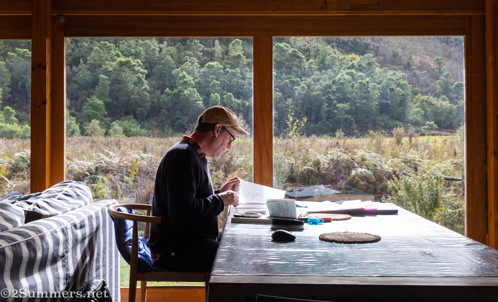 Thorsten working in the Timber House