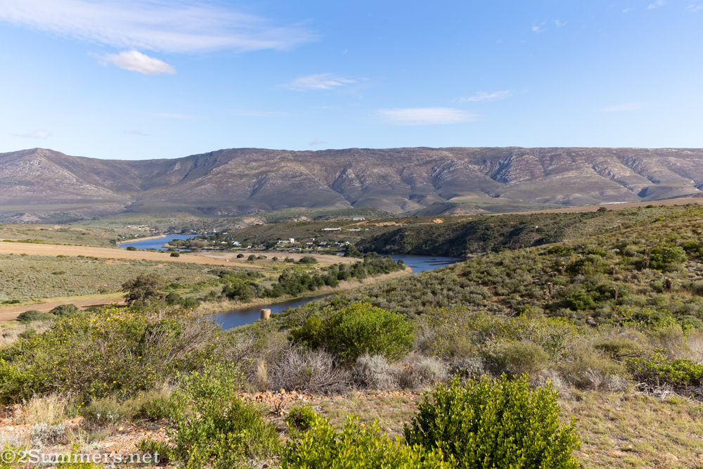 Looking down on the Breede River from Sjinn Wines in Malgas