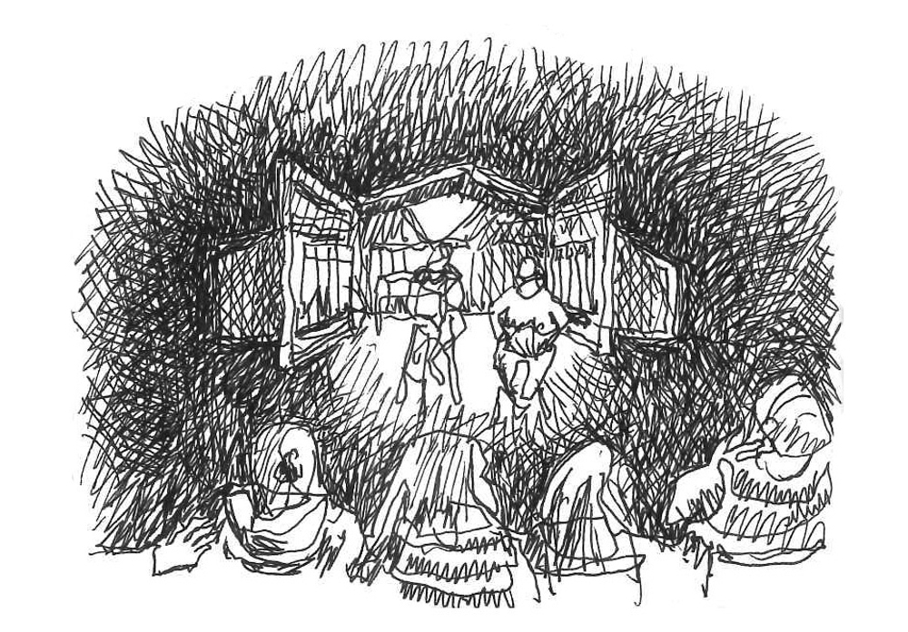 Thorsten's sketch of Aalaapi at the National Arts Festival