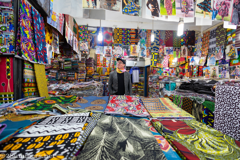 Thorsten surrounded by a dizzying array of prints.