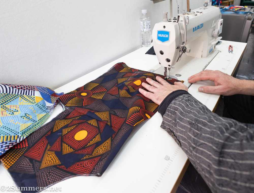 Thorsten at the sewing machine