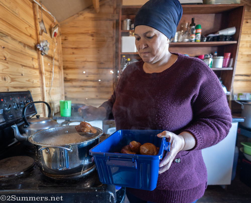 Yola cooking over the stove