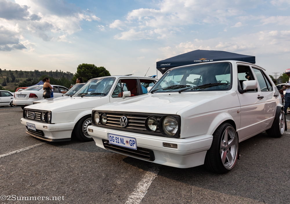 White Citigolfs on display