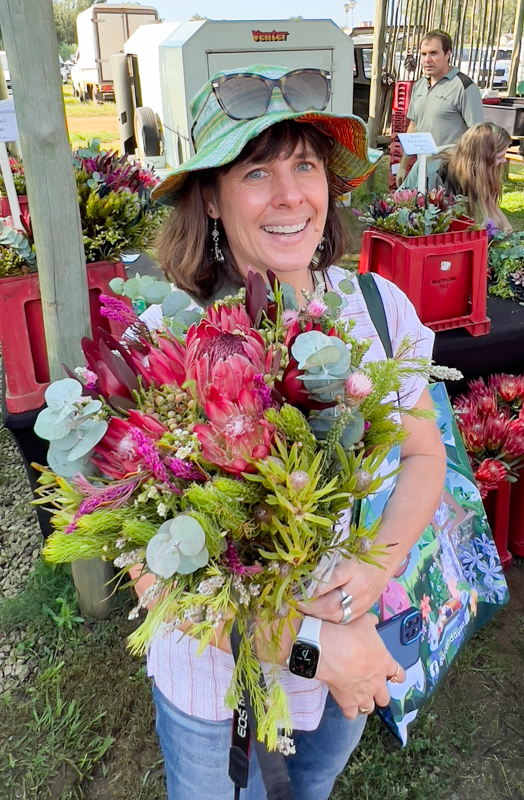 Heather and protea bouquet