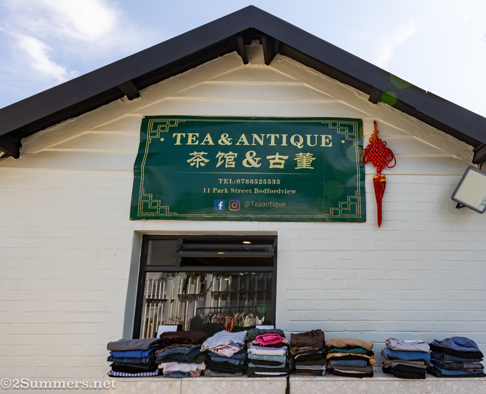 Folded clothes on display at Tea & Antique
