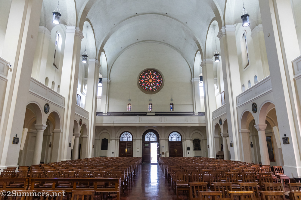 Looking back at the main entrance to St. Mary's