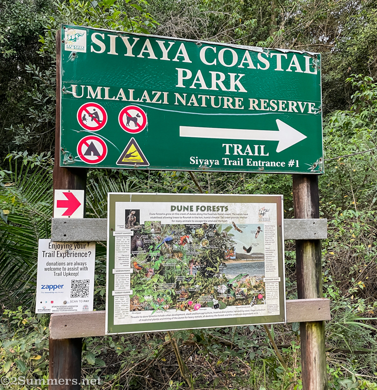Trail sign for Siyaya Trail