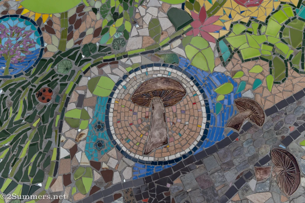 Mosaic detail of a mushroom