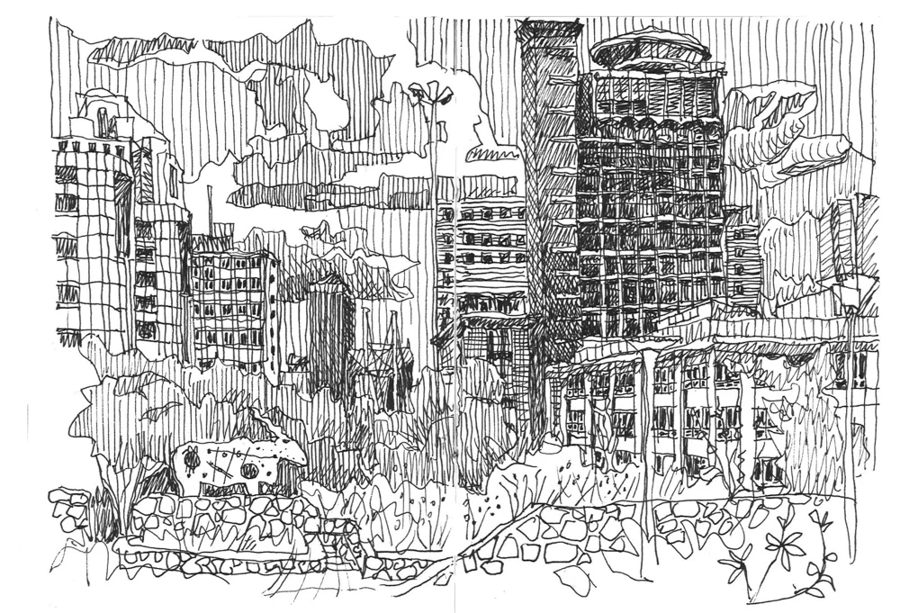 Thosten's sketch of Indwe Park and Braamfontein
