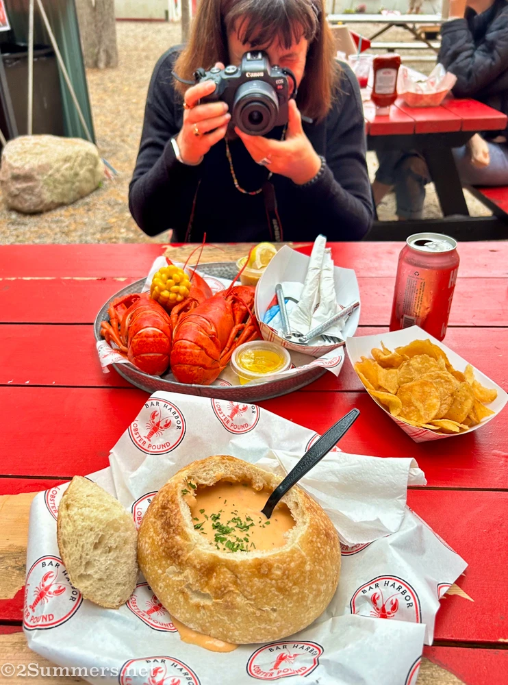 Susanna's photo of the lobster dinner, featuring lobster bisque