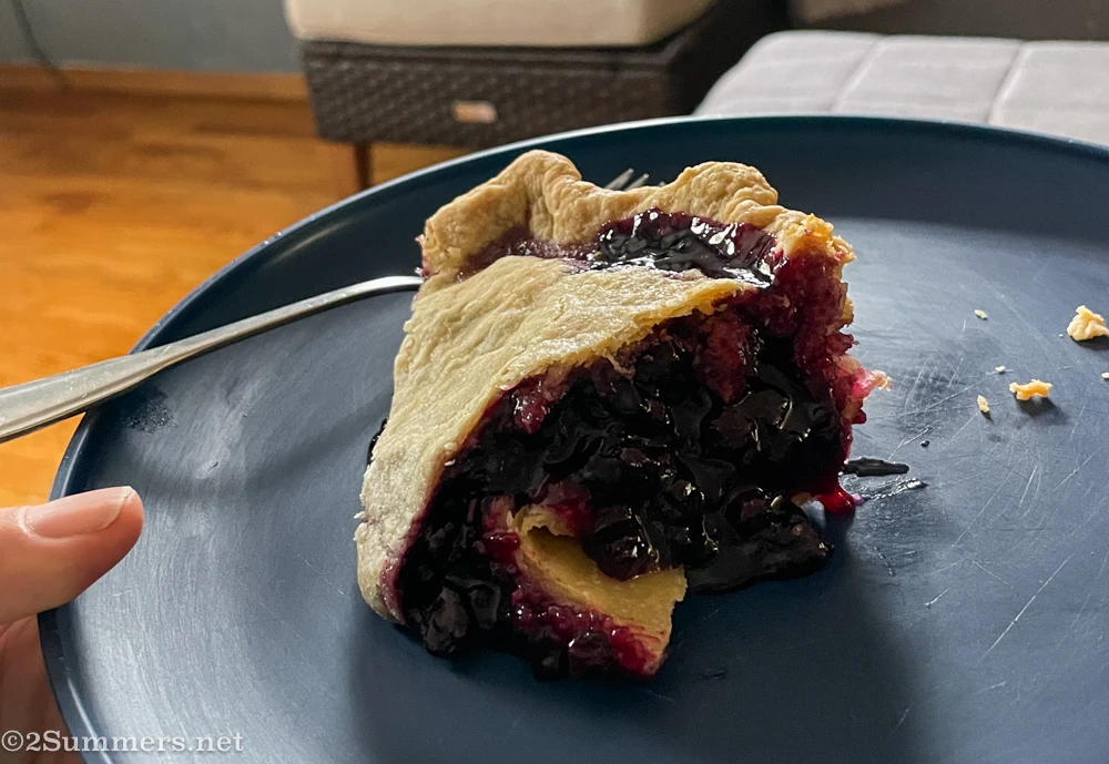 Slice of wild blueberry pie from Mount Desserts in Bar Harbor, Maine